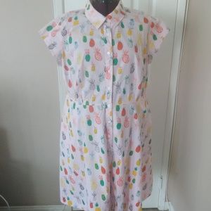 eShakti pineapple print dress size 2x size 22W